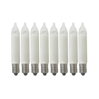 Комплект новогодних светодиодных лампочек HPN-1165 в виде свечи с цоколем Е10, 8 шт