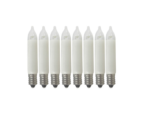 Комплект новогодних светодиодных лампочек HPN-1165 в виде свечи с цоколем Е10, 8 шт