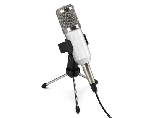 Конденсаторный микрофон BM-800, USB адаптер, настольная тренога, держатель прищепка, ветрозащита, белый