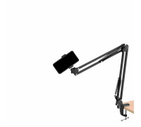 Настольная стойка пантограф NBS-3543 с усиленной струбциной, металлическим держателем телефона