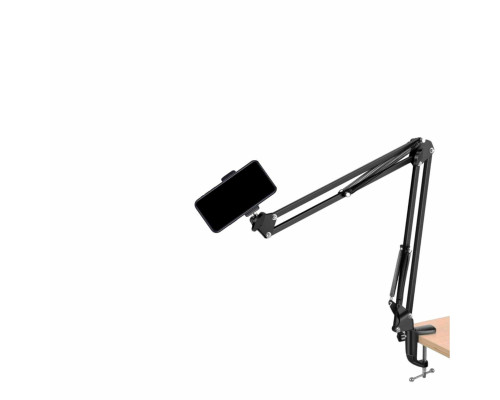 Настольная стойка пантограф NBS-3543 с усиленной струбциной, металлическим держателем телефона