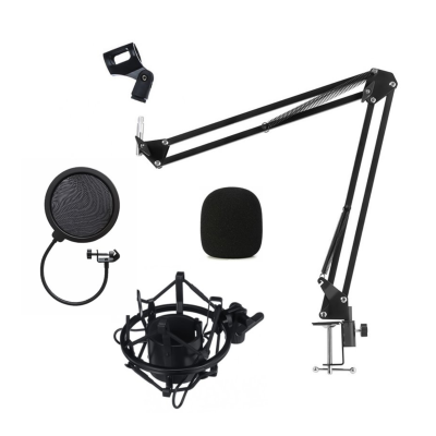 Настольная стойка для микрофона пантограф NB-3570 с металлическим пауком, поп-фильтром и ветрозащитой