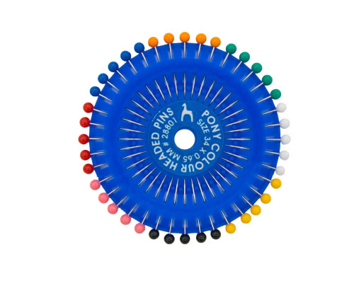 Булавки наметочные с цветной головкой 0,65 мм/34 мм, 40 шт.