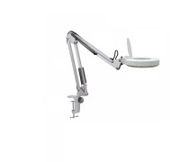 Косметологическая светодиодная лампа лупа LN-6 на струбцине, настольная, белая