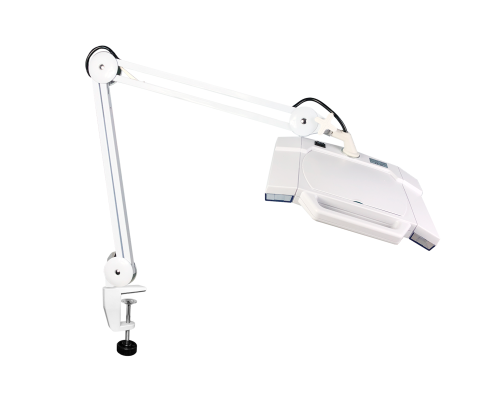 Лампа лупа косметологическая светодиодная 3 диоптрии на утяжеленной струбцине