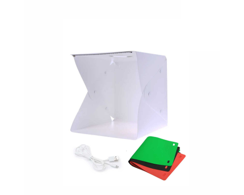 Складной фотобокс с LED-подсветкой для предметной съемки, 4 фона
