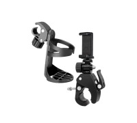 Держатель зажим для телефона на коляску и подстаканник с креплением на руль