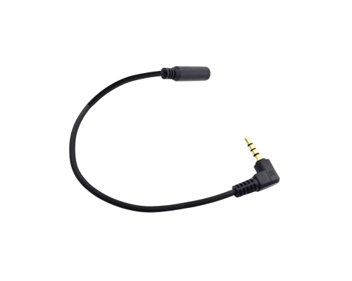 Переходник удлиненный угловой Mini Jack 3.5 мм (F) 3 pin - 3.5 мм (M) 4 pin