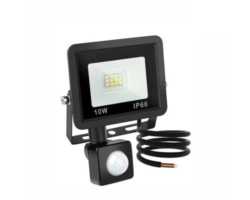 Светодиодный прожектор 10 Вт, 6500K, с датчиком движения