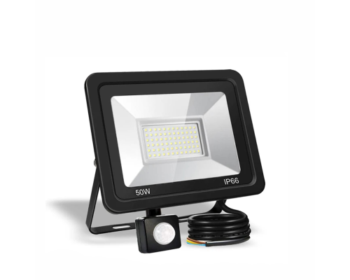 Светодиодный прожектор 50 Вт, 6500K, с датчиком движения