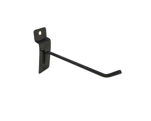 Крючок черный для торговой панели, длина 10 см, диаметр 4 мм