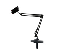 Настольная стойка усиленный пантограф STW-P183 со струбциной шириной до 6.4 см, держателем для телефона и планшета шириной до 18 см