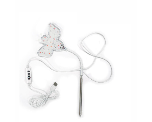 Гибкая светодиодная фитолампа USB для растений "пчелка", 3 режима света