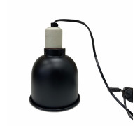 Защитный плафон для террариума под лампу нагрева с регулировкой яркости на проводе, маленький, чёрный