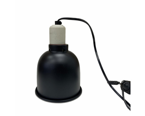 Защитный плафон для террариума под лампу нагрева с регулировкой яркости на проводе, маленький, чёрный