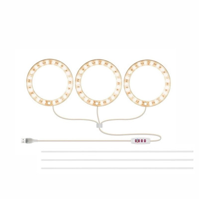 Фитосветильник для растений: 3 лампы на прозрачной ножке с регулировкой яркости, дневной свет