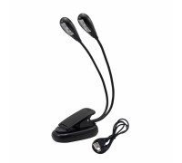 Переносной гибкий светильник MPP-35 на прищепке, многофункциональная подсветка светодиодная для пюпитра, книги, мольберта и ноутбука