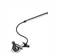 Настольная светодиодная лампа, светильник на прищепке с регулировкой яркости, черная