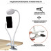 Гибкая светодиодная лампа SLW-06 на прищепке с держателем телефона и поворотом на 360 градусов, белая