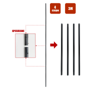Горизонтальная планка для каркаса фотофона из четырех секций, 3м
