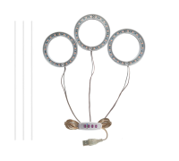 Фитосветильник для растений: 3 лампы на прозрачной ножке с регулировкой яркости, розовый свет