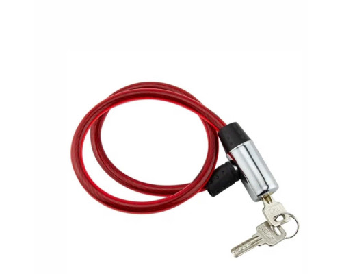 Замок для велосипеда VZ-M-R с металлической головкой, красный