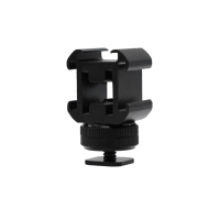 Адаптер переходник с 3 креплениями холодный башмак и с креплением в паз на камеру, 2 гайки