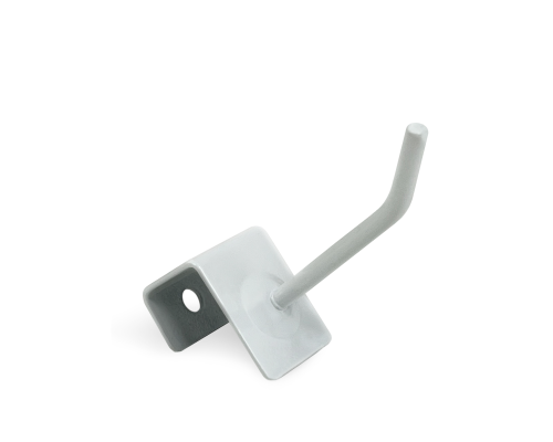 Крючок для торговой панели толщиной до 1.5 см, длина 5 см, белый