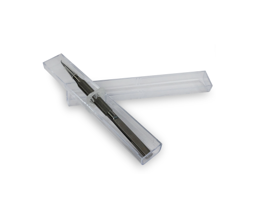 Пинцет монтажный, изогнутый тонкий 140 мм, в коробочке