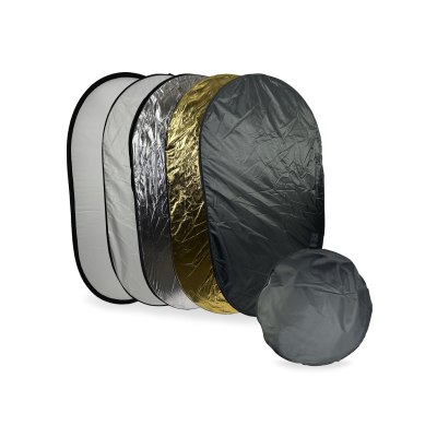 Отражатель для фото и видео, светоотражатель 5в1, овальный 90х125 см, с чехлом