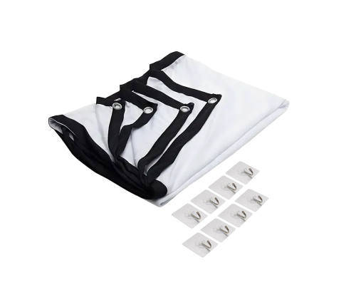 Экран для проектора настенный с люверсами, размер 203*115 см, с креплением