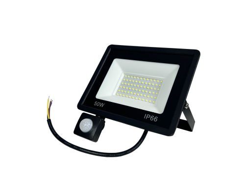 Светодиодный прожектор 50 Вт, 3000K, с датчиком движения