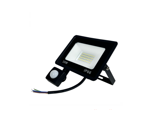 Светодиодный прожектор 30 Вт, 3000K, с датчиком движения
