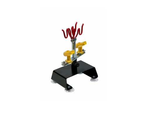 Подставка для 4 аэрографов с 2 гибкими красными креплениями и 2 желтыми держателями