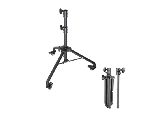 Штатив на колесах, 2 колена, с соединительным элементом 21-22 мм, цвет черный