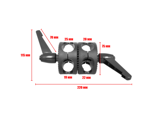 Соединительный элемент на штатив, диаметры 28/25/22/19мм