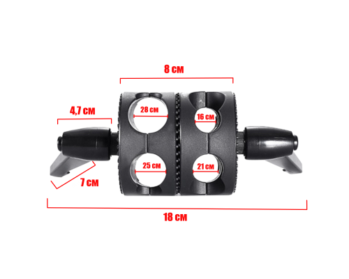Соединительный элемент на штатив,  диаметры 28/25/21/16мм