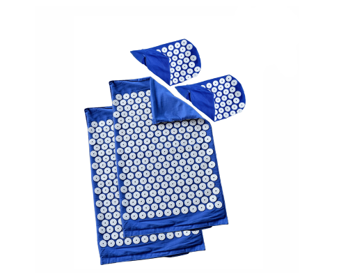 Комплект: 2 коврика без наполнителя и 2 чехла для подушки без наполнителя синие