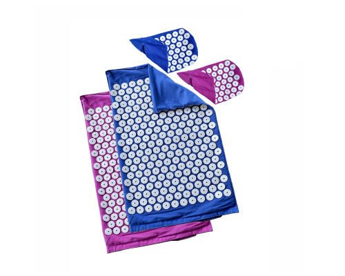 Комплект: 2 коврика без наполнителя и 2 чехла для подушки без наполнителя синий+фиолетовый