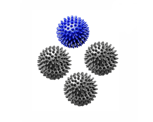 4 мяча массажных (1 синий и 3 серых)
