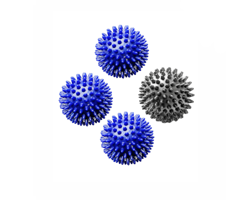 4 мяча массажных (3 синих и 1 серый)