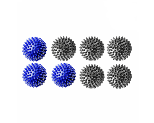 8 мячей массажных (3 синих и 5 серых)