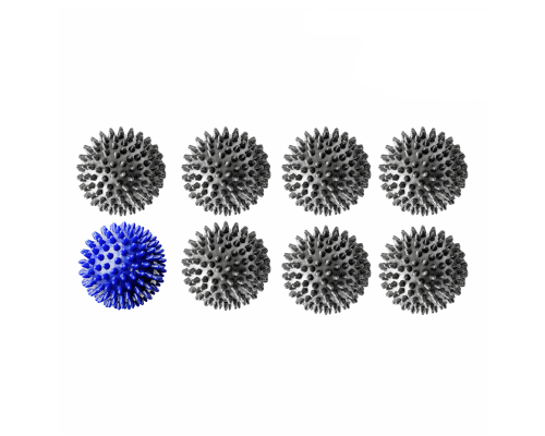 8 мячей массажных (1 синий и 7 серых)