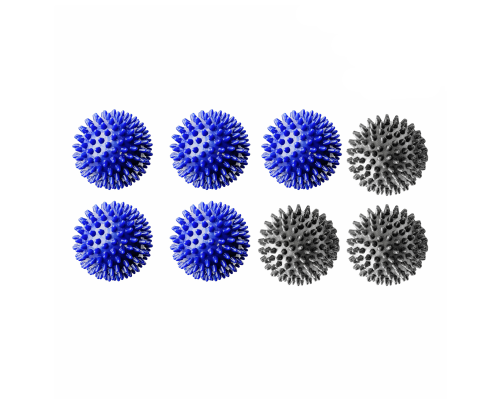 8 мячей массажных (5 синих и 3 серых)