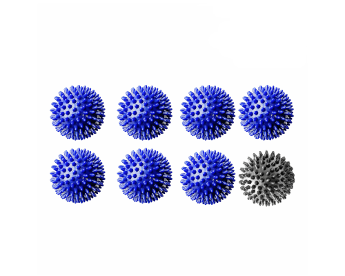 8 мячей массажных (7 синий и 1 серый)