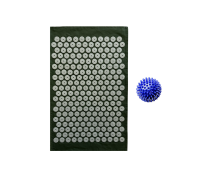 Коврик однослойный оливковый+синий мяч массажный