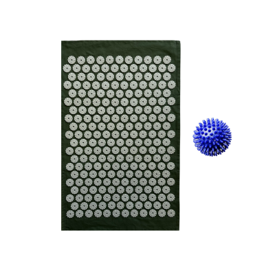 Коврик однослойный оливковый+синий мяч массажный