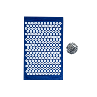 Коврик однослойный синий+серый мяч массажный