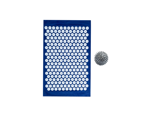 Коврик однослойный синий+серый мяч массажный