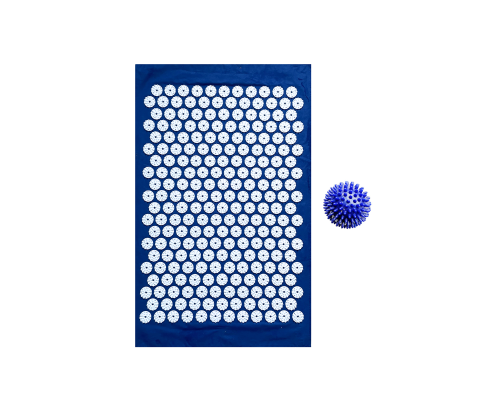 Коврик однослойный синий+синий мяч массажный